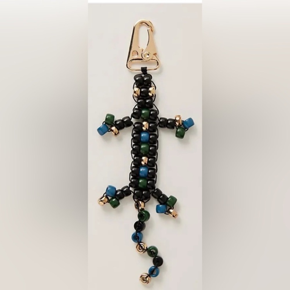 FP Movement by Free People Beaded Lizard Keychain - Black, Green, Blue